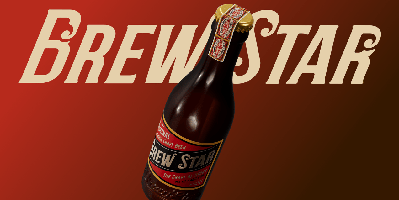 ProVisual — Lying Amber Glass Bottle 3D mockup