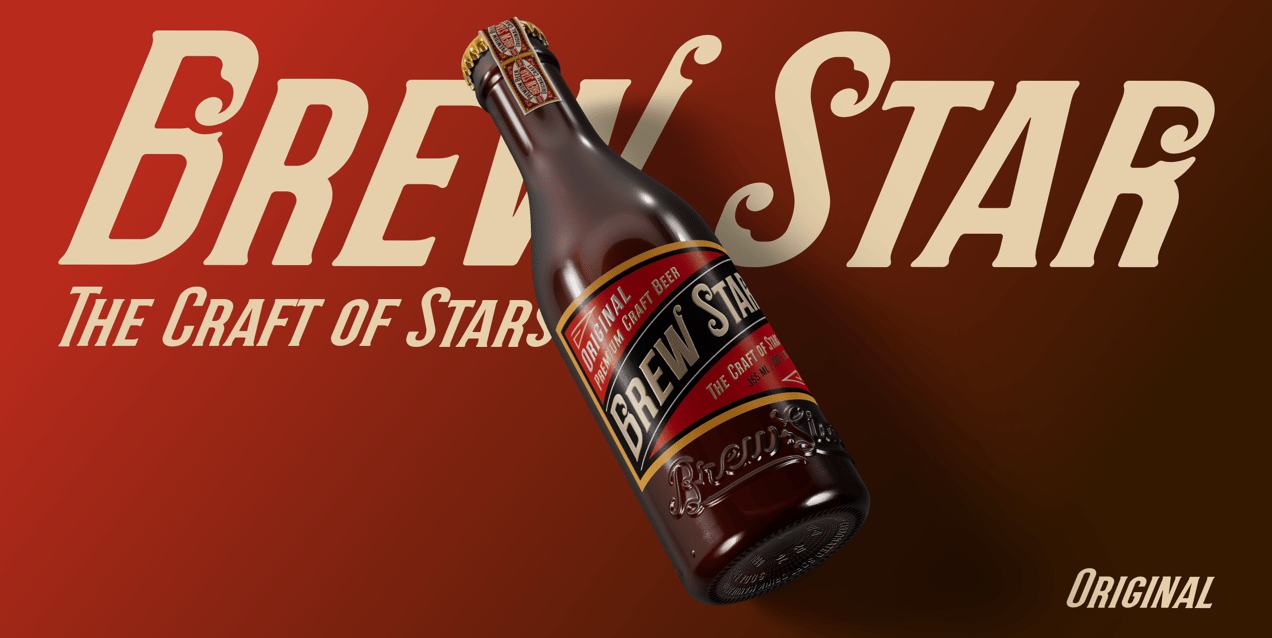 ProVisual — Lying Amber Glass Bottle 3D mockup