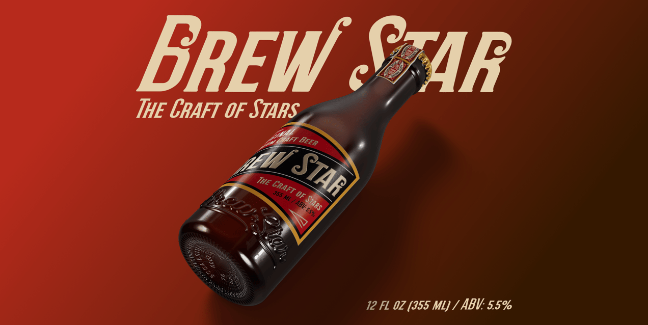 ProVisual — Lying Amber Glass Bottle 3D mockup