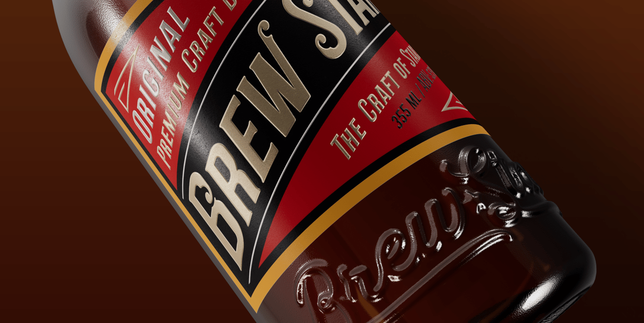 ProVisual — Lying Amber Glass Bottle 3D mockup