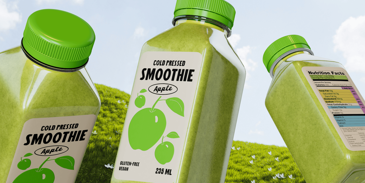 Bottle 3D mockup. Create presentations using Online Mockup Generator.