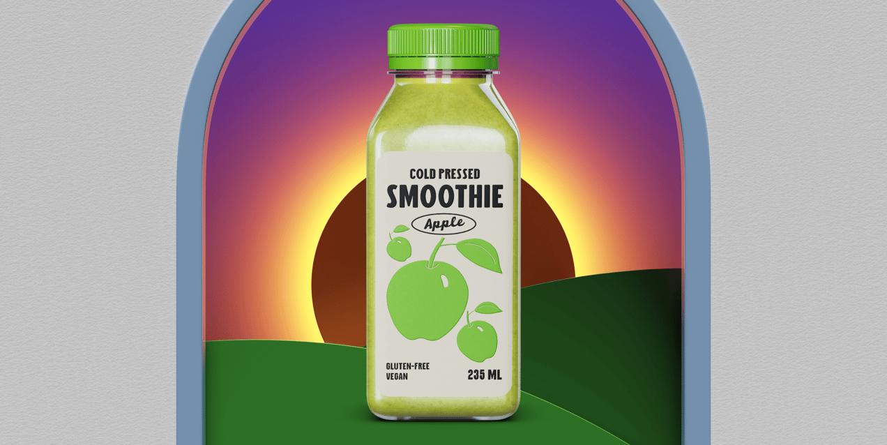Bottle 3D mockup. Create presentations using Online Mockup Generator.