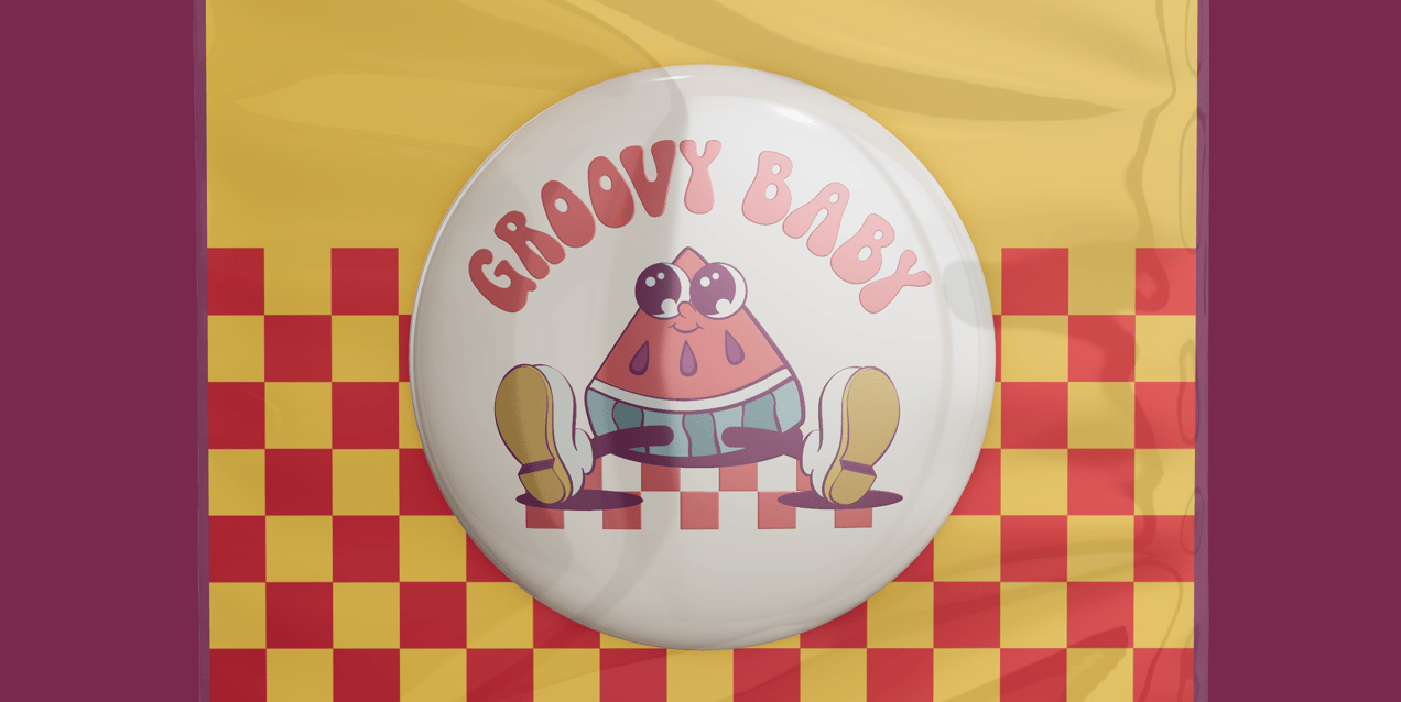 Badge 3D mockup. Create presentations using Online Mockup Generator.