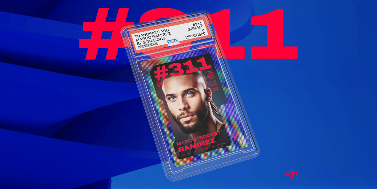 Trading Card 3D mockup. Create presentations using Online Mockup Generator.