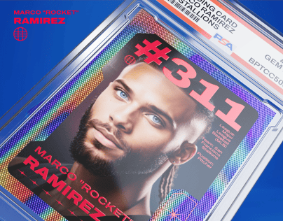 Trading Card 3D mockup. Create presentations using Online Mockup Generator.