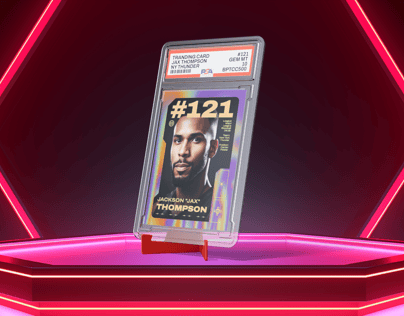 Trading Card 3D mockup. Create presentations using Online Mockup Generator.