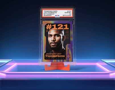 Trading Card 3D mockup. Create presentations using Online Mockup Generator.