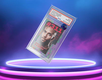 Trading Card 3D mockup. Create presentations using Online Mockup Generator.