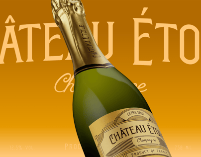 Champagne Bottle 3D mockup. Create presentations using Online Mockup Generator.