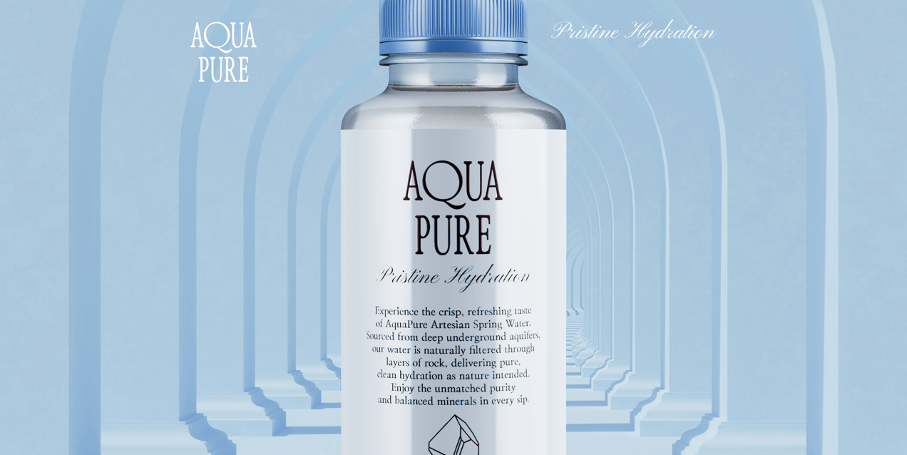 Bottle 3D mockup. Create presentations using Online Mockup Generator.