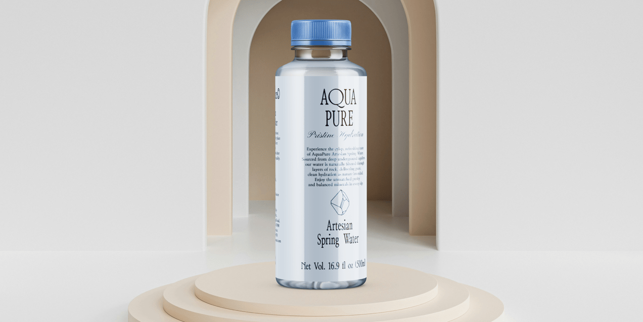 Bottle 3D mockup. Create presentations using Online Mockup Generator.