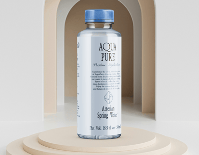 Bottle 3D mockup. Create presentations using Online Mockup Generator.