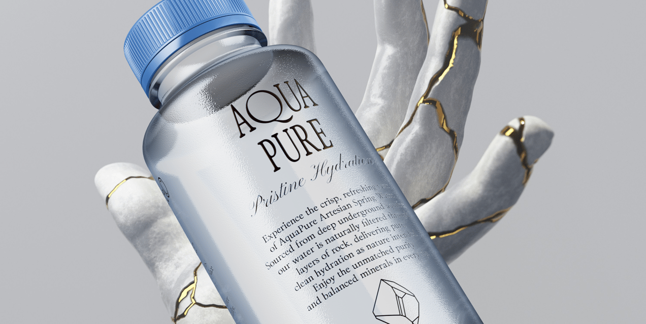 Bottle 3D mockup. Create presentations using Online Mockup Generator.