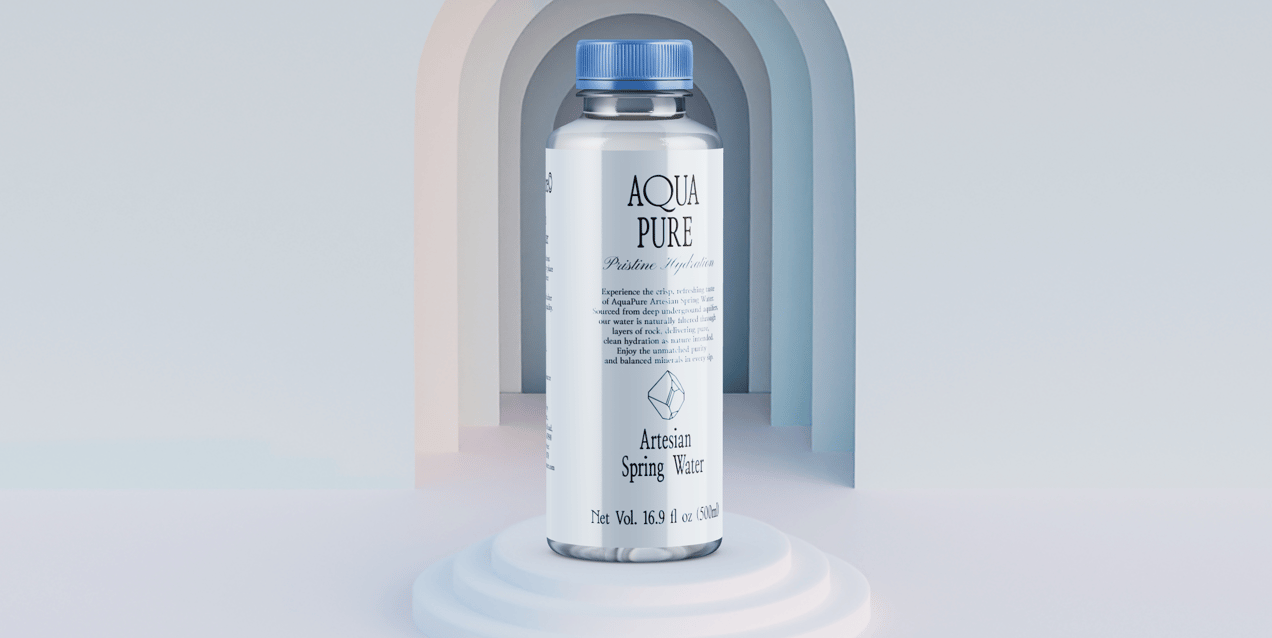 Bottle 3D mockup. Create presentations using Online Mockup Generator.