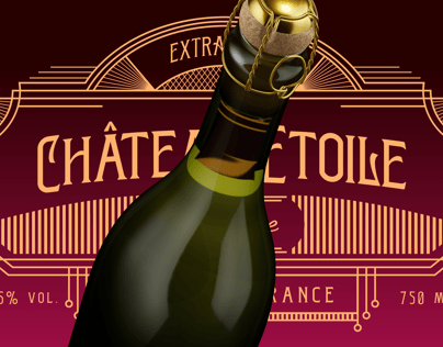 Champagne Bottle 3D mockup. Create presentations using Online Mockup Generator.