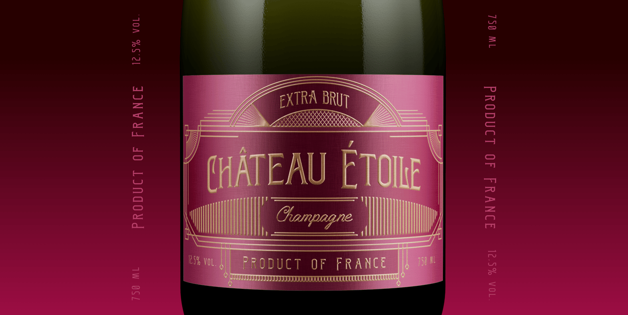 Champagne Bottle 3D mockup. Create presentations using Online Mockup Generator.