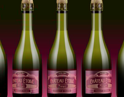 Champagne Bottle 3D mockup. Create presentations using Online Mockup Generator.