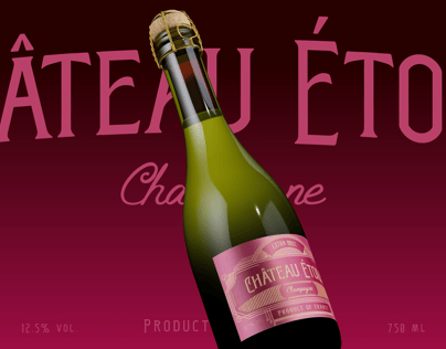 Champagne Bottle 3D mockup. Create presentations using Online Mockup Generator.