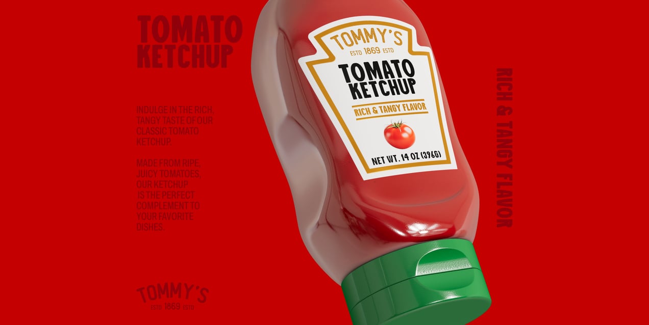 Sauce Bottle  3D mockup. Create presentations using Online Mockup Generator.