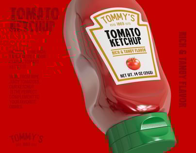 Sauce Bottle  3D mockup. Create presentations using Online Mockup Generator.