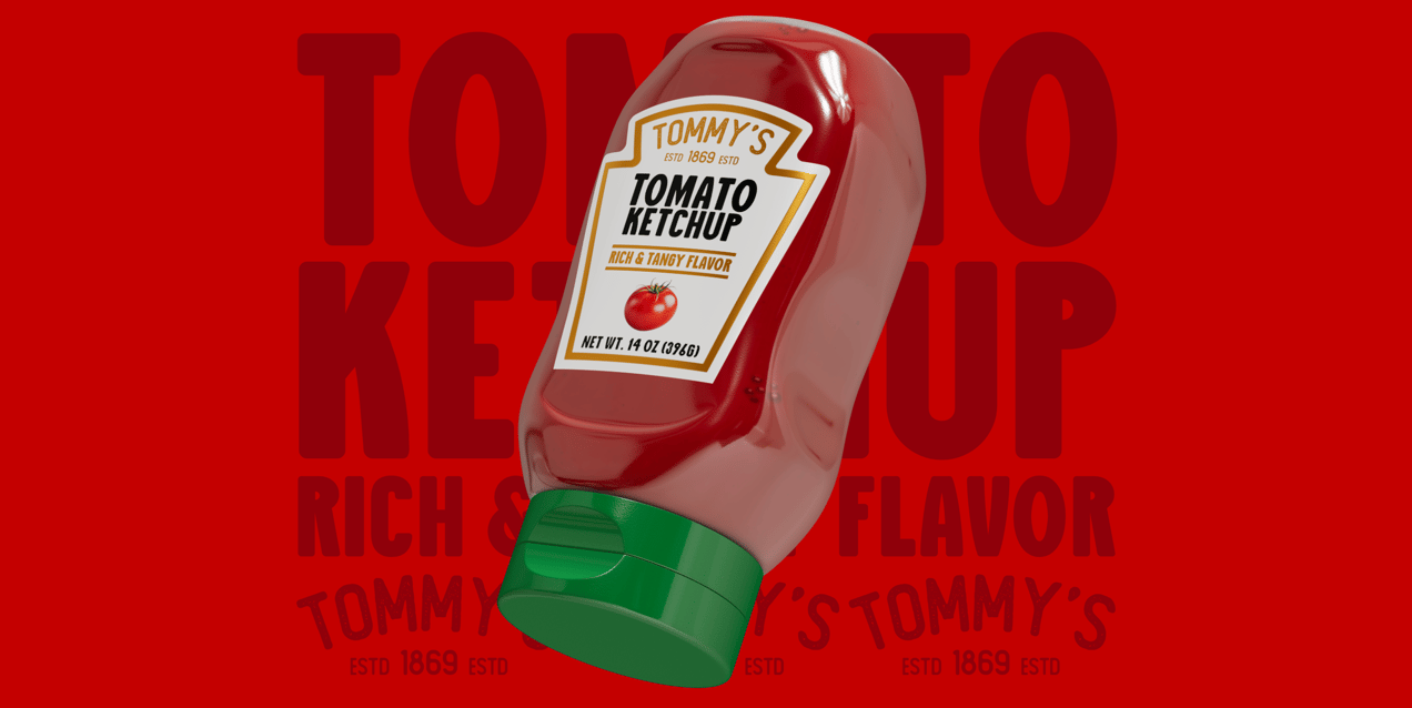 Sauce Bottle  3D mockup. Create presentations using Online Mockup Generator.