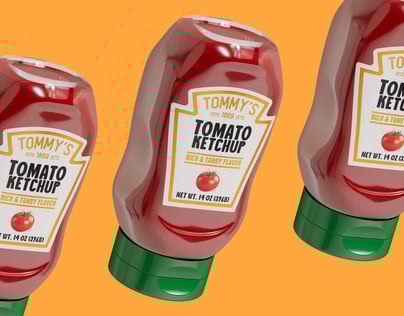 Sauce Bottle  3D mockup. Create presentations using Online Mockup Generator.