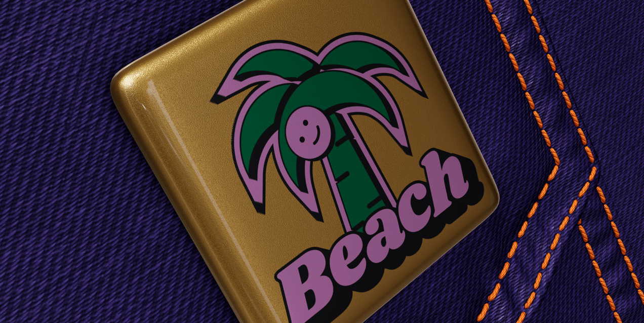 Pin Badge 3D mockup. Create presentations using Online Mockup Generator.