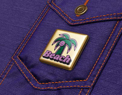Pin Badge 3D mockup. Create presentations using Online Mockup Generator.