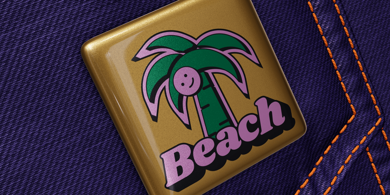 Pin Badge 3D mockup. Create presentations using Online Mockup Generator.