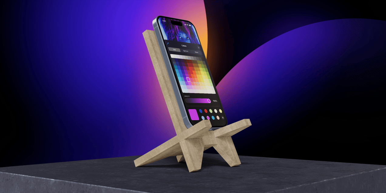 iPhone 15 Pro 3D mockup. Create presentations using Online Mockup Generator.