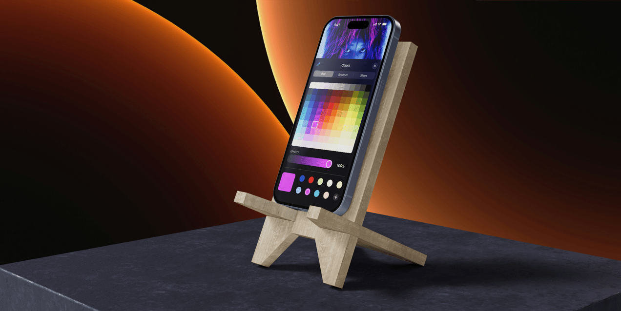 iPhone 15 Pro 3D mockup. Create presentations using Online Mockup Generator.
