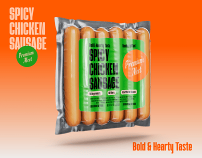 6 Sausages Pack 3D mockup. Create presentations using Online Mockup Generator.