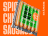 6 Sausages Pack 3D mockup. Create presentations using Online Mockup Generator.
