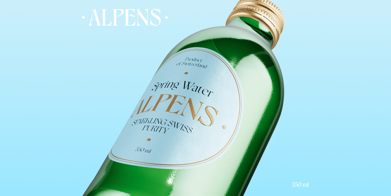 Bottle 3D mockup. Create presentations using Online Mockup Generator.
