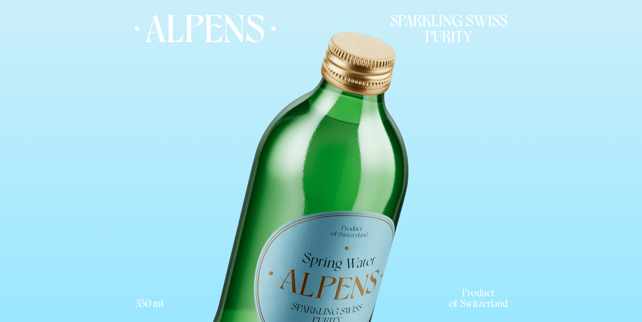 Bottle 3D mockup. Create presentations using Online Mockup Generator.