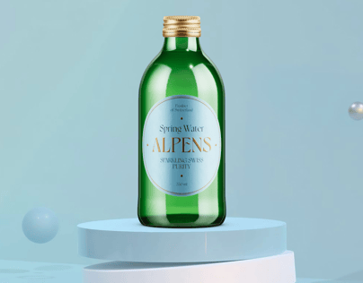 Bottle 3D mockup. Create presentations using Online Mockup Generator.