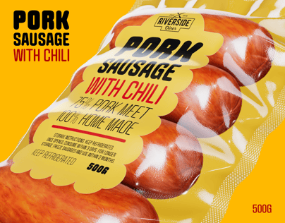 4 Sausages Pack 3D mockup. Create presentations using Online Mockup Generator.