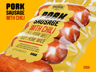 4 Sausages Pack 3D mockup. Create presentations using Online Mockup Generator.