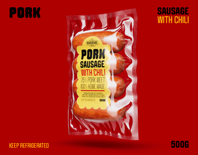 4 Sausages Pack 3D mockup. Create presentations using Online Mockup Generator.