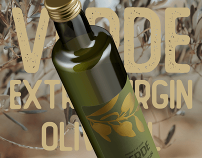 Olive Oil Bottle 3D mockup. Create presentations using Online Mockup Generator.