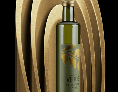 Olive Oil Bottle 3D mockup. Create presentations using Online Mockup Generator.