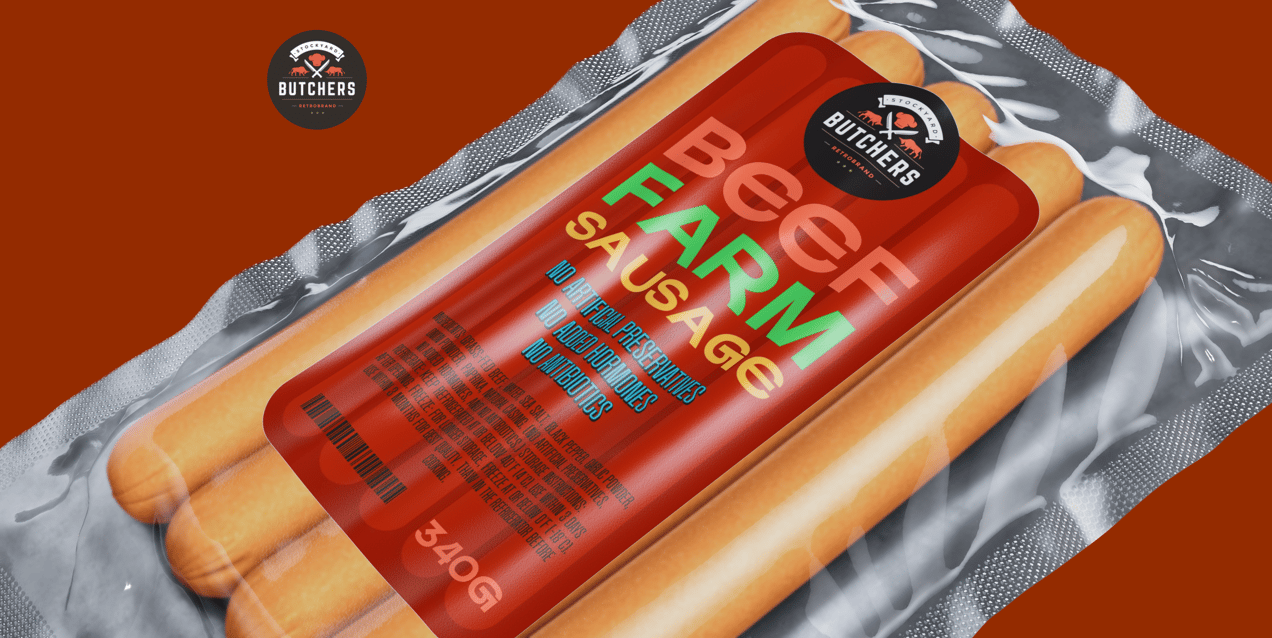 5 Sausages Pack 3D mockup. Create presentations using Online Mockup Generator.