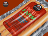 5 Sausages Pack 3D mockup. Create presentations using Online Mockup Generator.