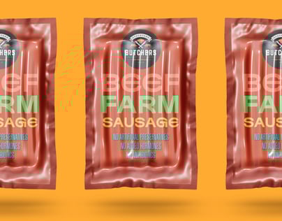 5 Sausages Pack 3D mockup. Create presentations using Online Mockup Generator.
