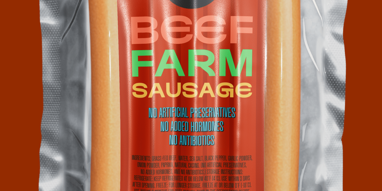 5 Sausages Pack 3D mockup. Create presentations using Online Mockup Generator.