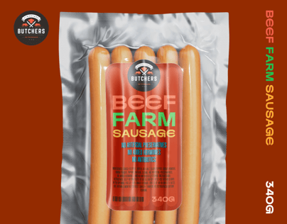 5 Sausages Pack 3D mockup. Create presentations using Online Mockup Generator.