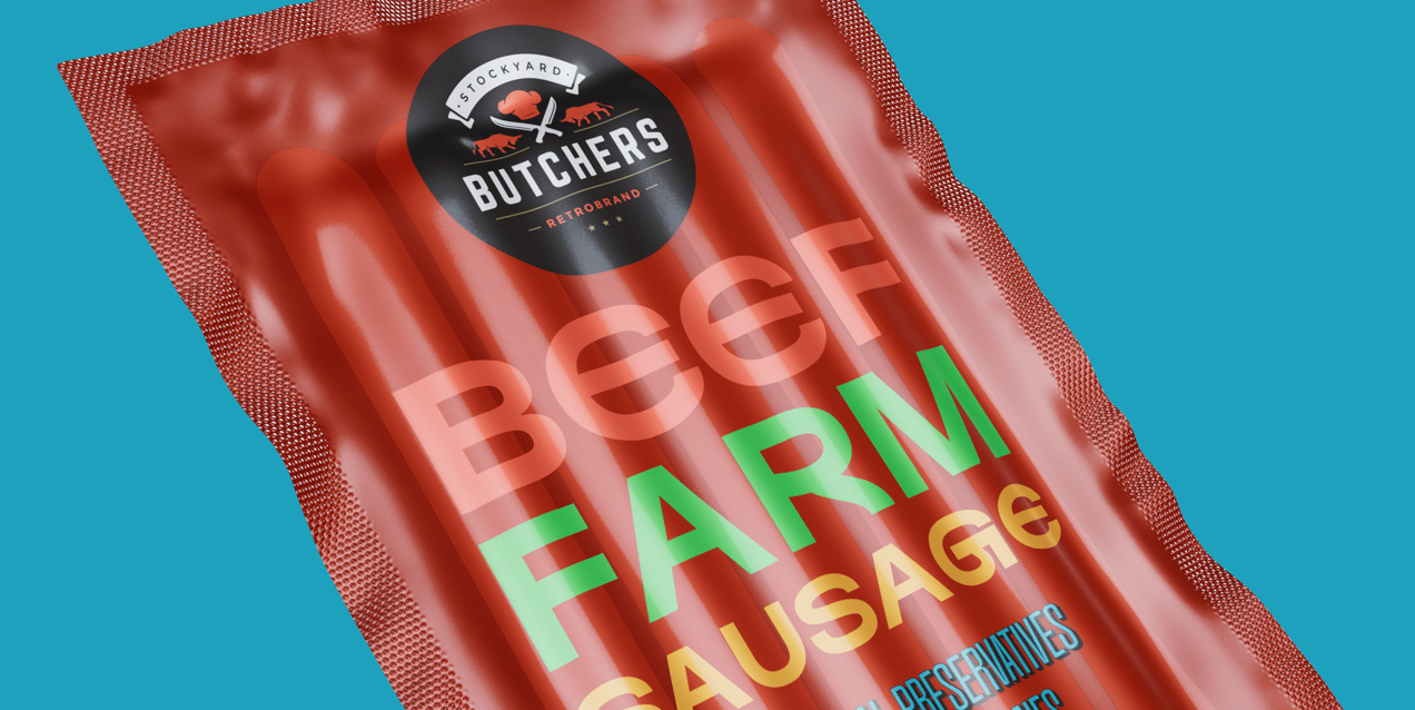 5 Sausages Pack 3D mockup. Create presentations using Online Mockup Generator.