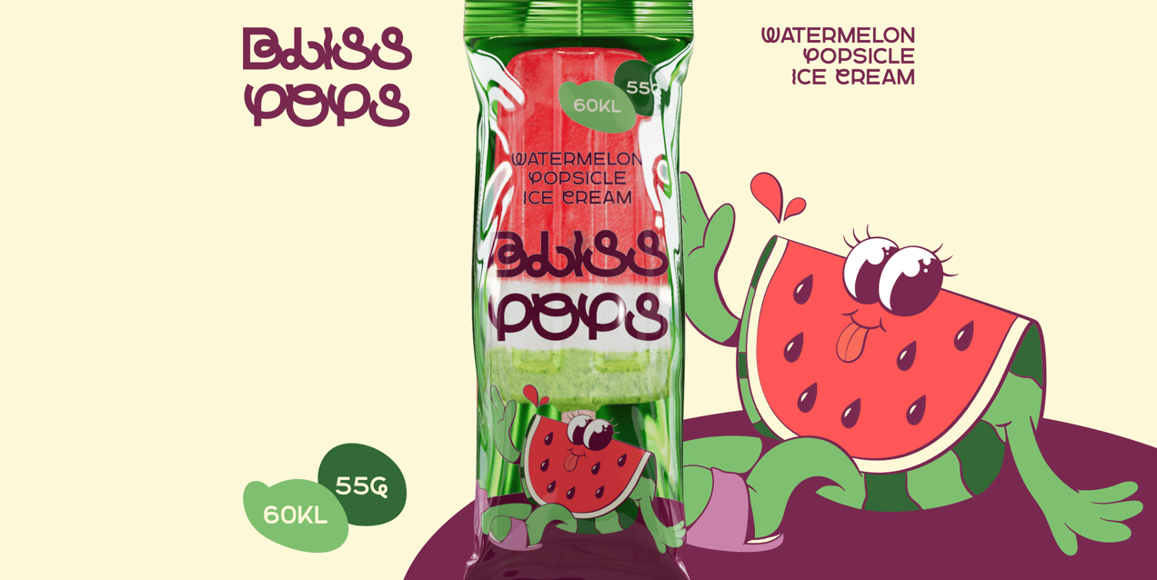 ProVisual — Watermelon Popsicle Ice Cream Package 3D mockup