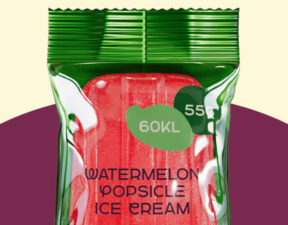 ProVisual — Watermelon Popsicle Ice Cream Package 3D mockup