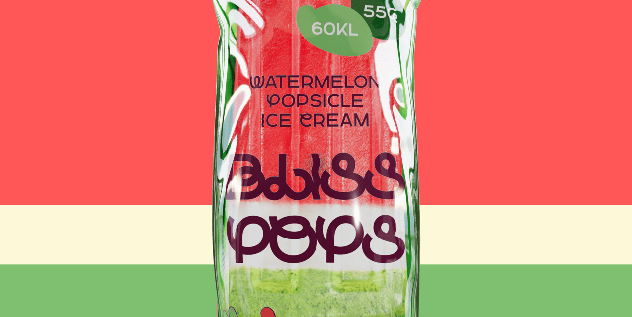ProVisual — Watermelon Popsicle Ice Cream Package 3D mockup